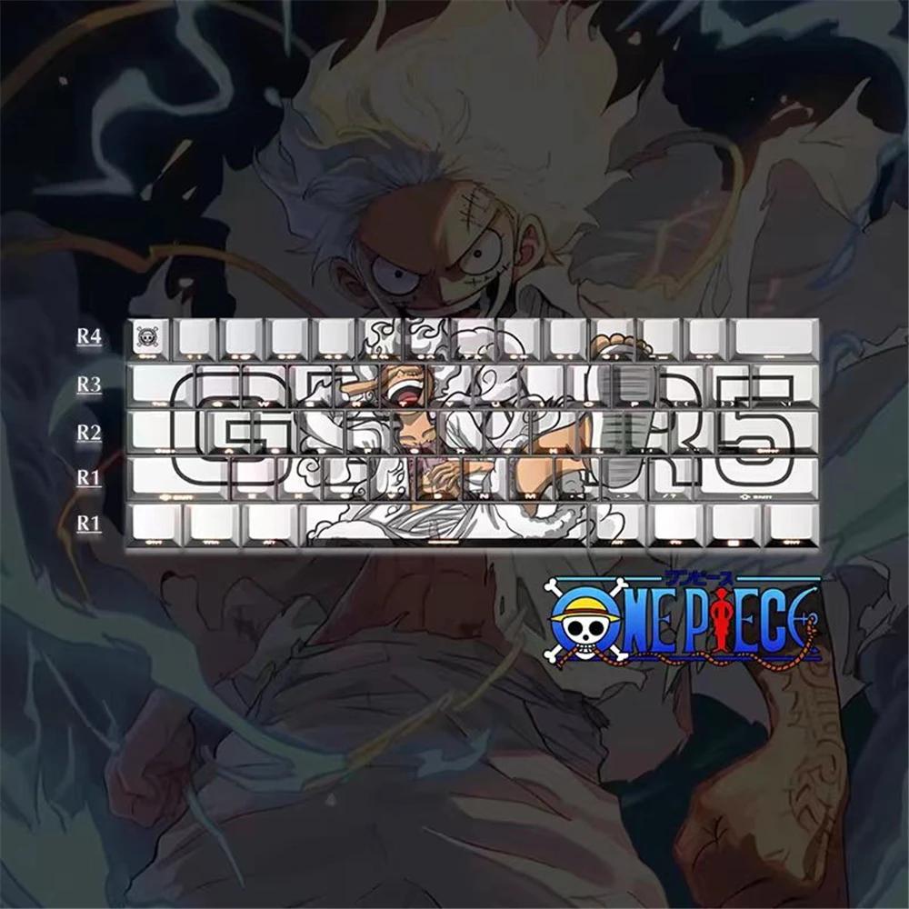 One Piece Keycaps Personalized Anime Side Engraved Translucent DYE-SUB Keycaps For Cherry MX Switch Wooting Mechanical Keyboard