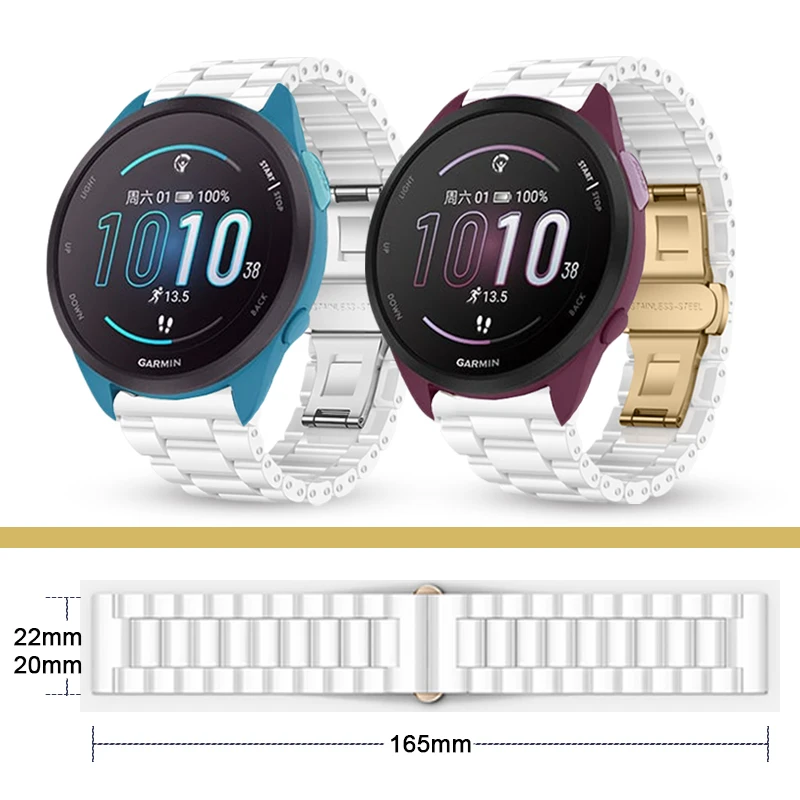 

Ceramic Watch Band Compatible with Forerunner 165 168 Fashion Wristwatches Suitable for Forerunner 265 255 Venu 2 3