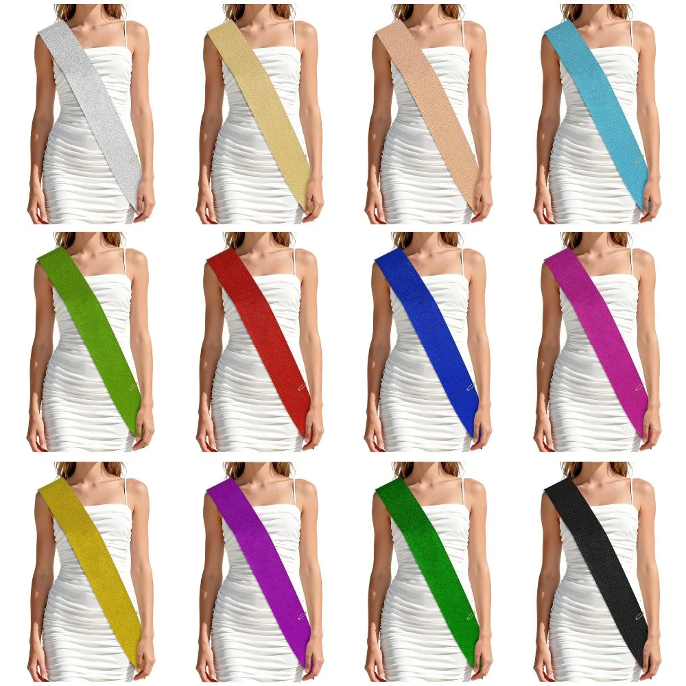 1 pièce de ruban en satin vierge à paillettes pour personnalisation DIY, pour Mariage, Enterrement de vie de jeune fille, Fête prénuptiale, Anniversaire, Concours de beauté, Fête