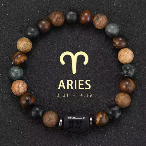 12 Zodiac Bracelets Natural Stone Cancer Virgo Leo Libra Bracelet Couples Friendship Gifts Bracelets jewelry pulsera hombre - Image 19