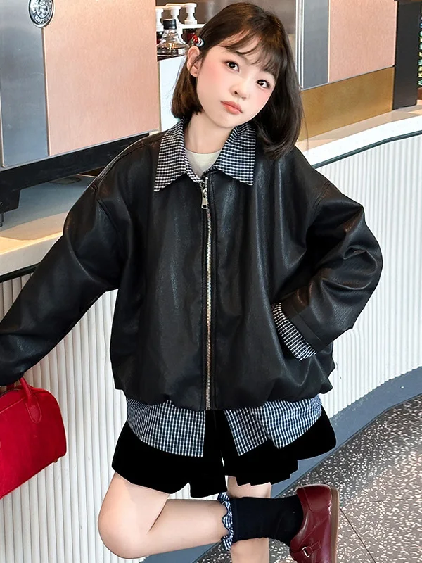 trendy-leather-jaet-for-girls-spring-autumn-hooded-mid-large-children-korean-sle-fake-two-piece-coat-casual-other-material