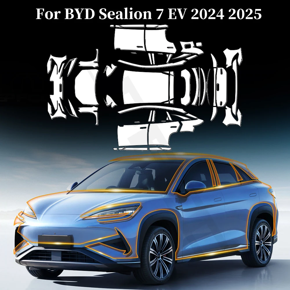 

For BYD Sealion 7 EV 2024 2025 Anti-scratch TPU Paint Protection Film Pre-cut PPF Car Body Clear Bra Resistant Invisible Cover