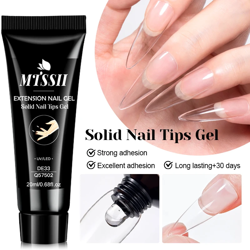 10/20ml Solid Nail Tips Gel For False Tips Extend Press On Nail Long Lasting Soak Off UV Gel Nail Polish For Nail Extension