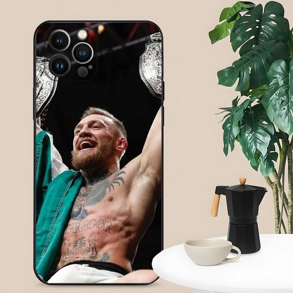 C-Conor McGregor Boxing Phone Case For iPhone 16,15,14,13,12,11,Plus,Pro Max,XS,X,XR,SE,Mini,8,7 Soft Silicone Black Cover