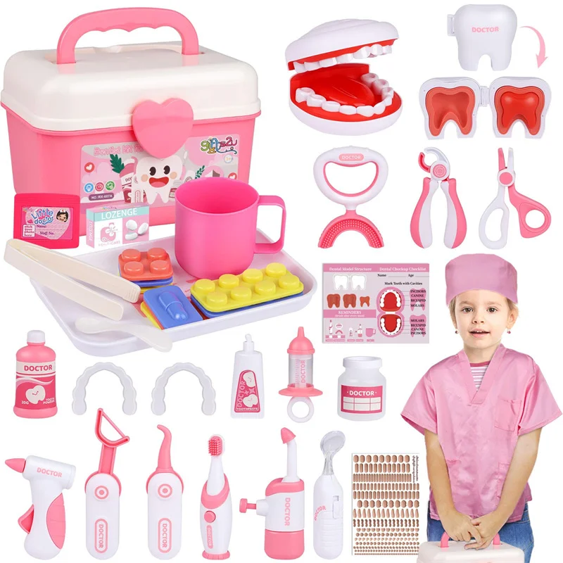 

New Pretend Play Doctor Set Toys For Kids Simulation Dentist Kit Educational Gift Medical Toy For Boy Girl