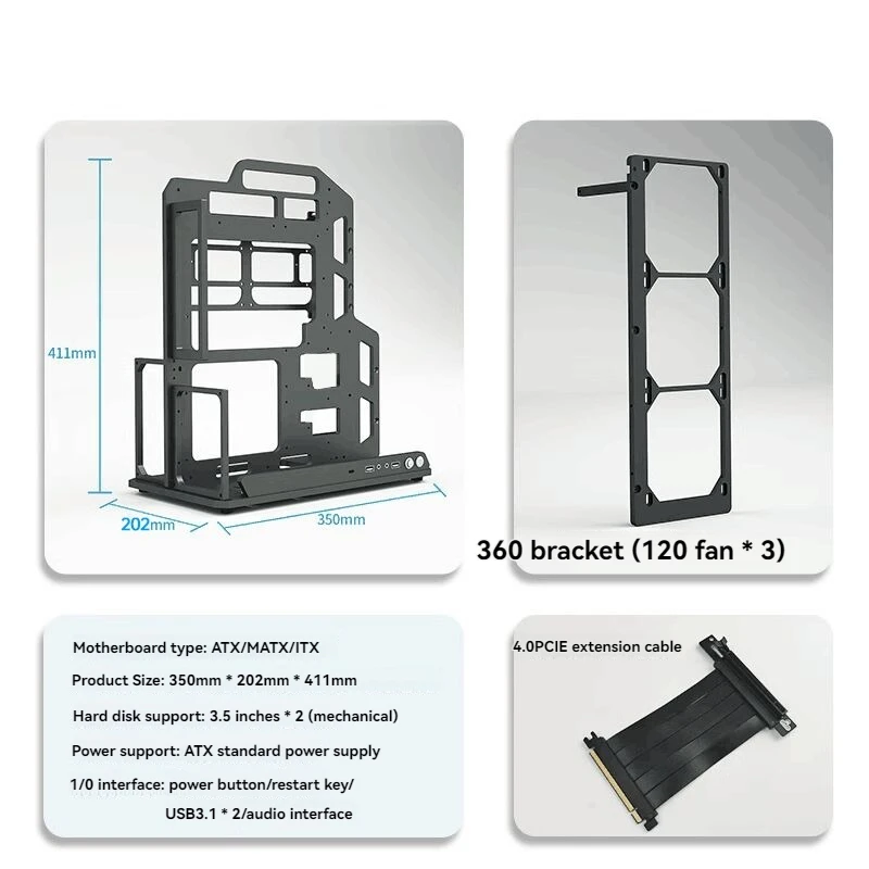 A Aluminum Alloy Is Atx Open Case Water-cooled Matx Portable EATX Rack Itx Computer Desktop