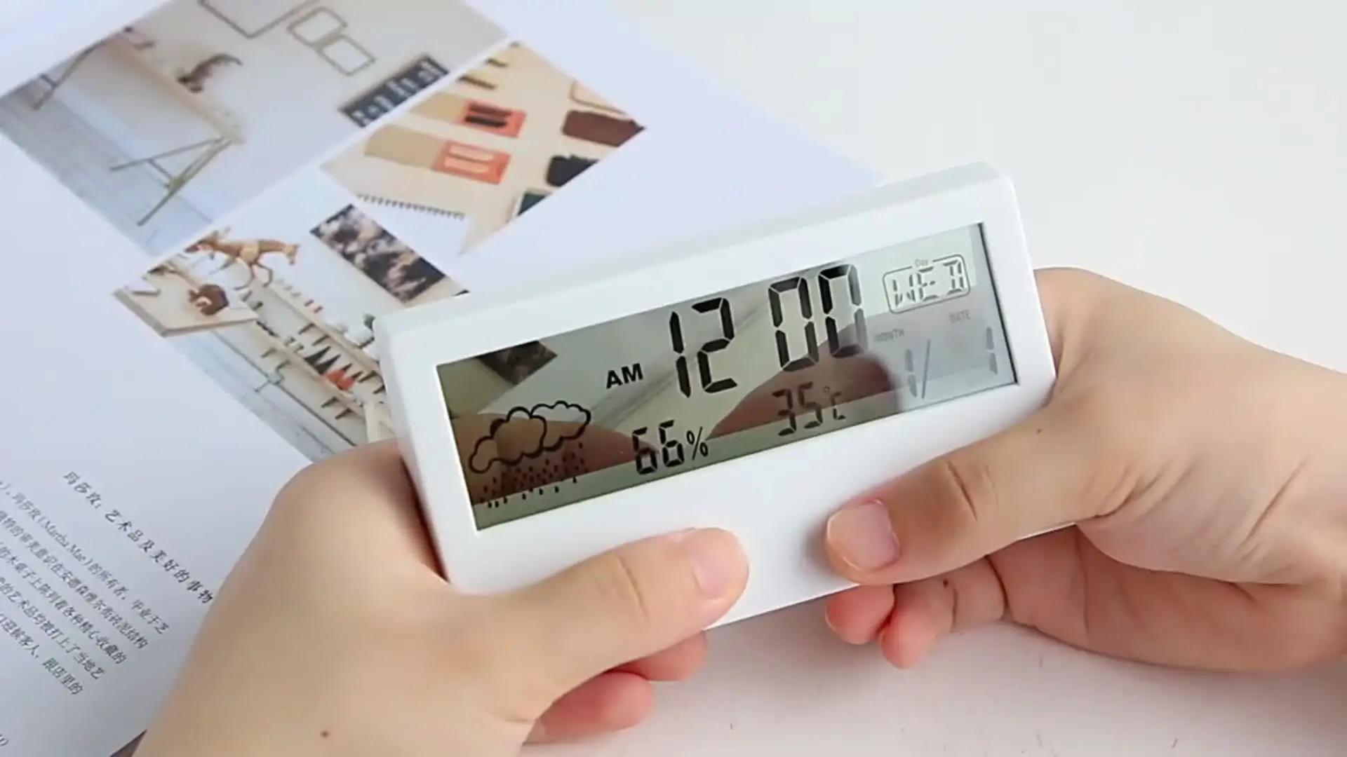 LED Thermometer Thermo-Hygrometer Multifunction Electronic Clock Temperature Humidity Meter Weather Station for Home With Alarm