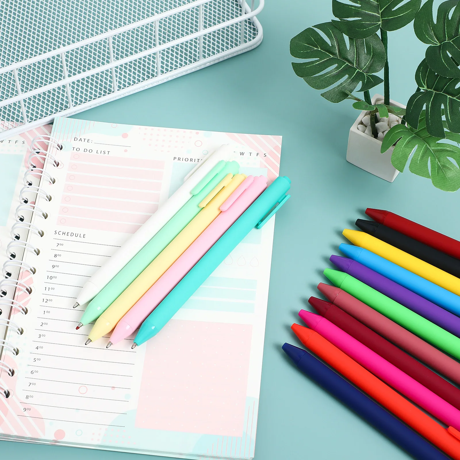 16pcs Retractable Gel Roller Sign Pens Note Taking Writing Stationery Smooth Fine Supplies Signature Pens