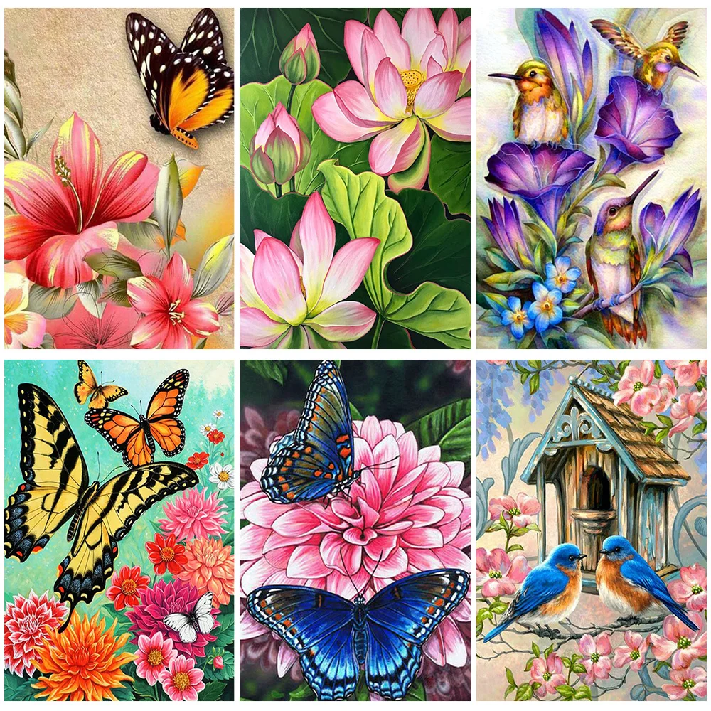 

Miaodu DIY 5D Diamond Painting Flower Butterfly Home Decoration Embroidery Full Round Mosaic Rhinestone Pictures Wall Art