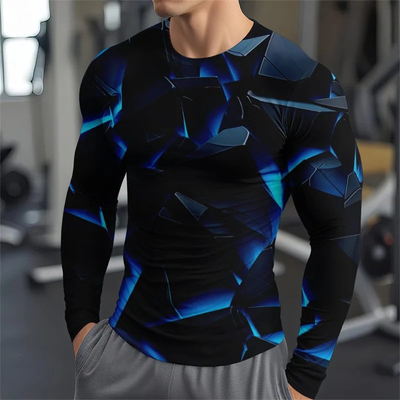 

New Sports Training Men's Long Sleeve T-shirt Outdoor Quick-dry Fitness Streetwear Tops Breathable Oversized T Shirts For Men