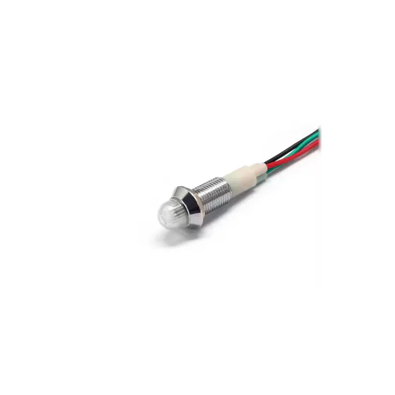 10mm 12-24V IP67 with terminals, convex head indicator light, red light on the dashboard, metal signal device light CE