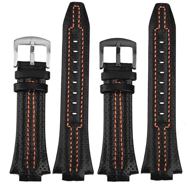 Genuine Leather Watch Straps compatible con for Seiko sportura SNL029P2 SNL021P1 SNA595P2 SNL017P1 Watchband 15X27MM Bracelet