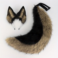 New German Shepherd Dog - Inspired Furry Ear and Tail Set - Cosplay Wolf Ear Headband and Dog Tail Prop