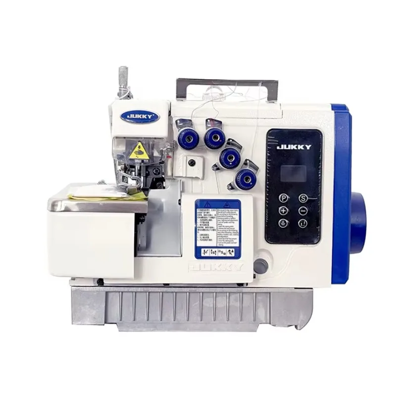 JK-747DX New Design Overlock Machine Hot Blue Direct Drive High Speed Industrial Overlock Sewing Machine 4 Thread JUKKY