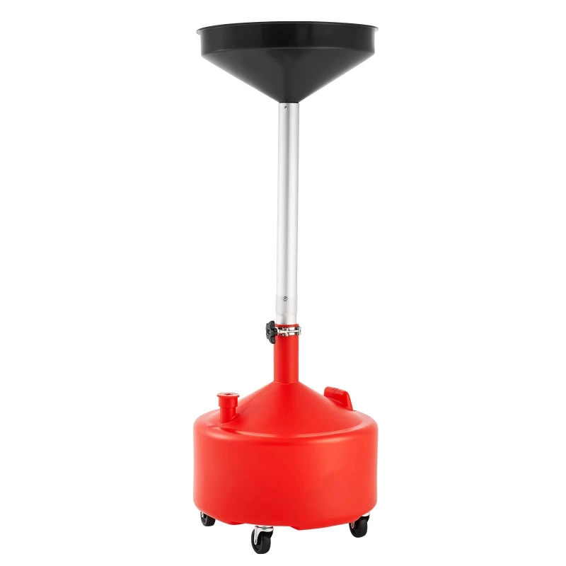 8 Gal Waste Fluid Drain Tank with Height Adjustable Funnel Oil Drainer Fuel Transfer Drainage for Auto Repair Shops