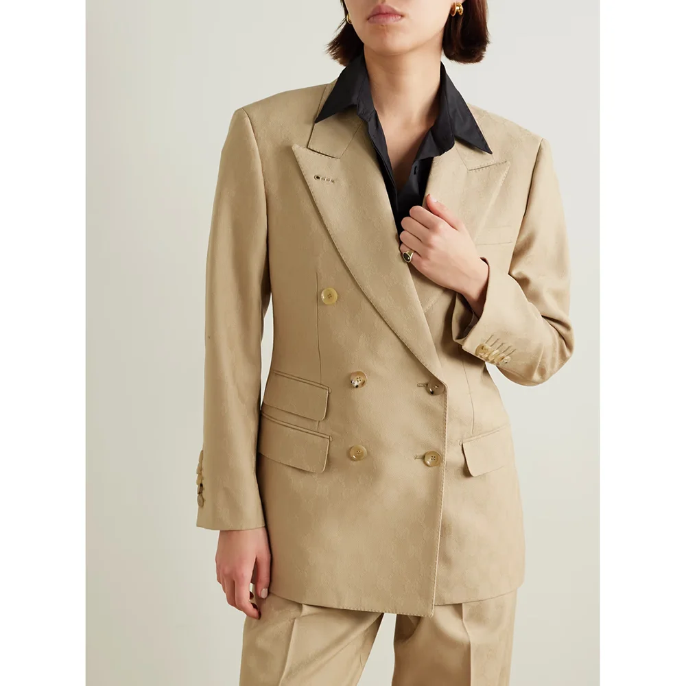 

High-end Double Breasted Women Pants Suit 2 Pieces Blazer Trousers Custom Made Set Formal Evening Party Dress