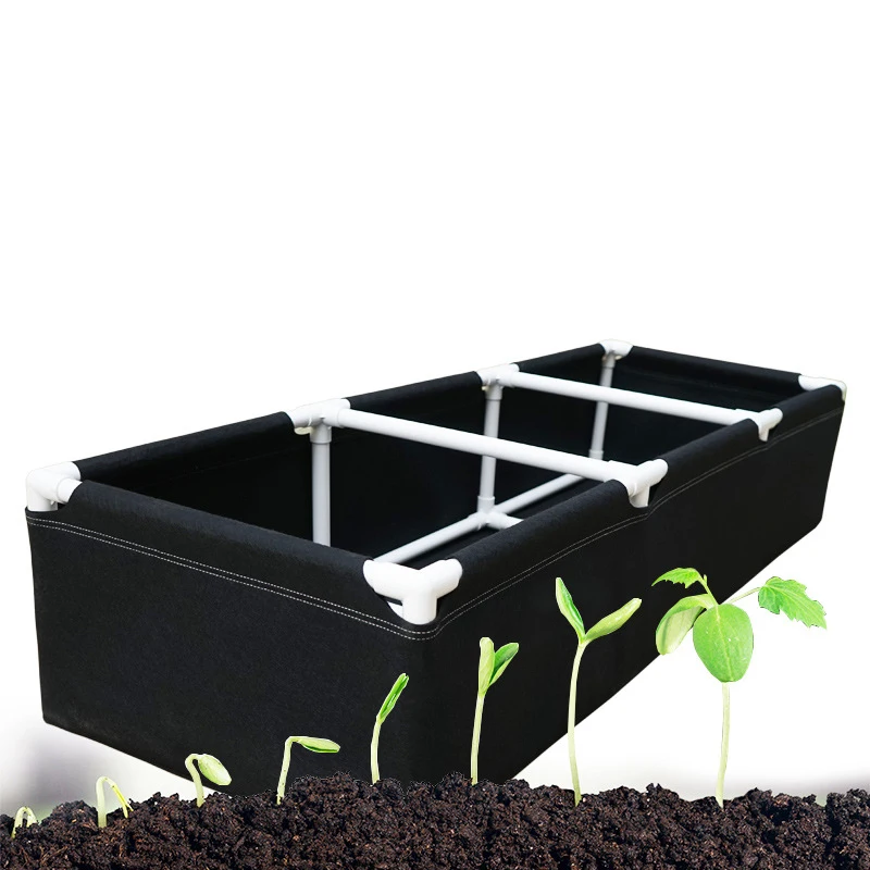 Garden Divided Raised Vegetable Bed Felt Fabric Raised Planting Bed Square Planting Container Grow Bag Planter Pot