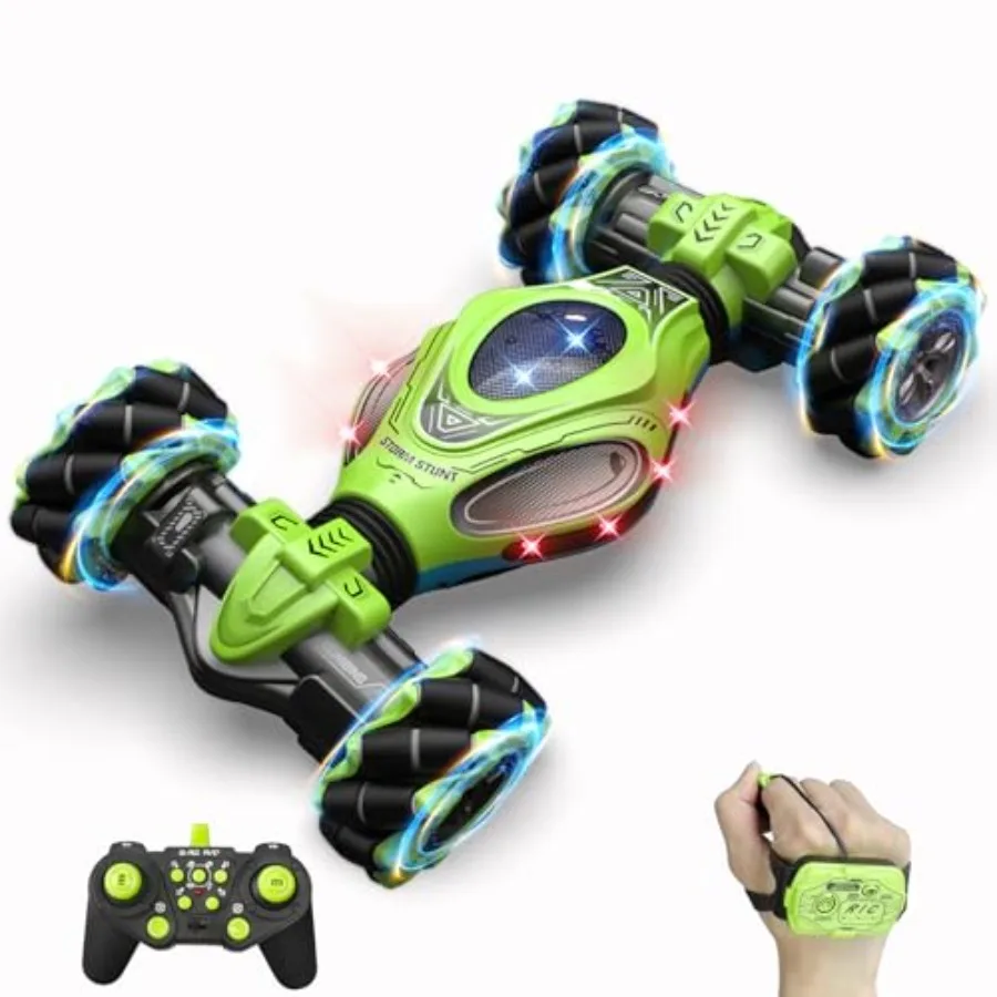 RC Cars for outdoor play, ABS plastic, red, gesture sensing stunt control with 360 rotation, off-road drift, lights and sound