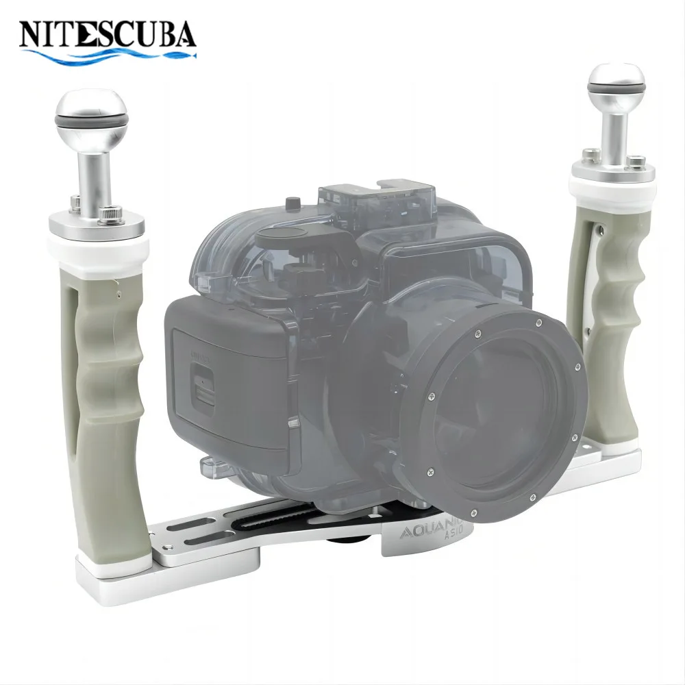 

Nitescuba Dual handle dive tray stabilizer for GoPro Canon SONY DSLR camera smartphone underwater housing mounting bracket