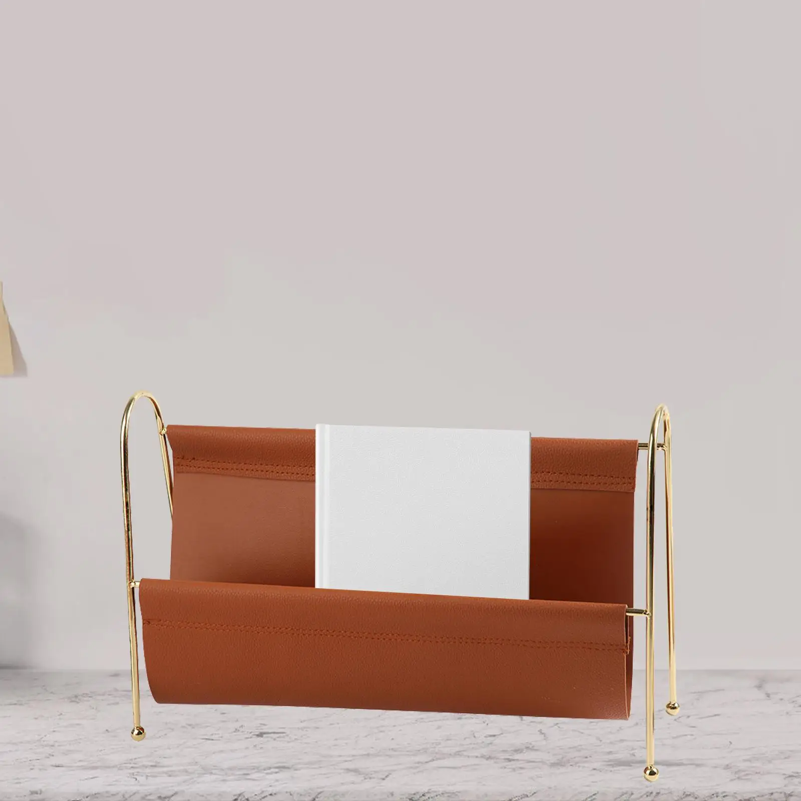 Magazine Rack Display Stand Books Storage Woven Basket Multifunctional Newspapers Holder Standing Shelf for Hotel Coffee Shop