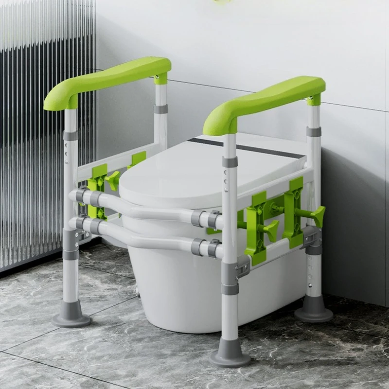 Toilet Seats for Seniors Bathroom Grab Bars Double-clip Toilet Safety Rails High Carbon Steel Toilet Safety Handle for Elderly
