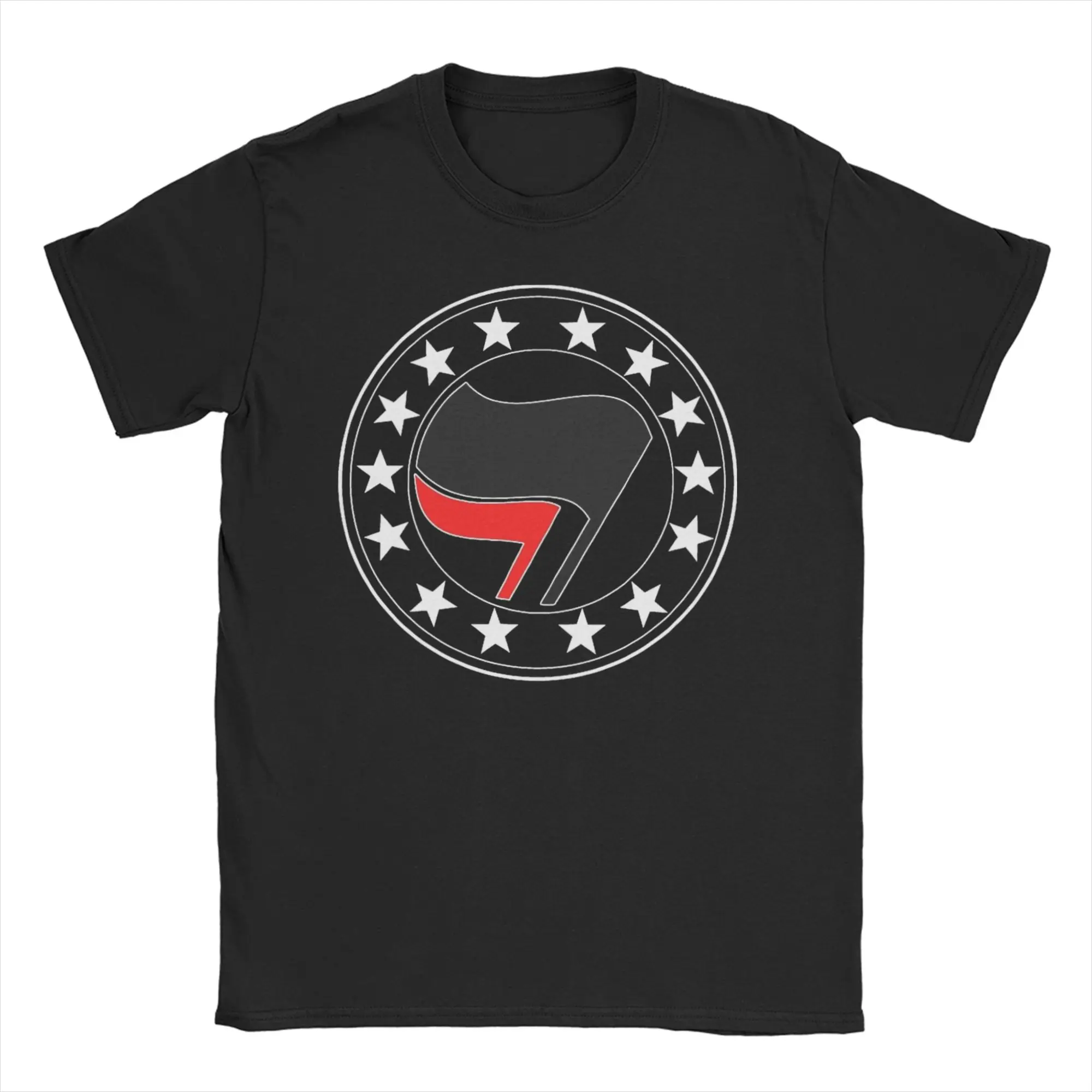 Men Women's Anti Fascist  Antifa Stars  T Shirt  Pure Cotton Clothing Vintage Short Sleeve Crew Neck Tee Shirt Printed T-Shirts
