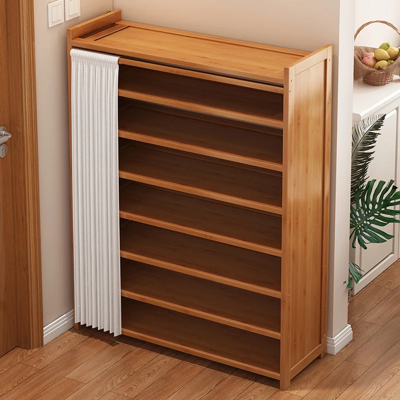 

Simple shoe cabinet shoe rack entrance door storage dormitory multi-layer clearance against the wall