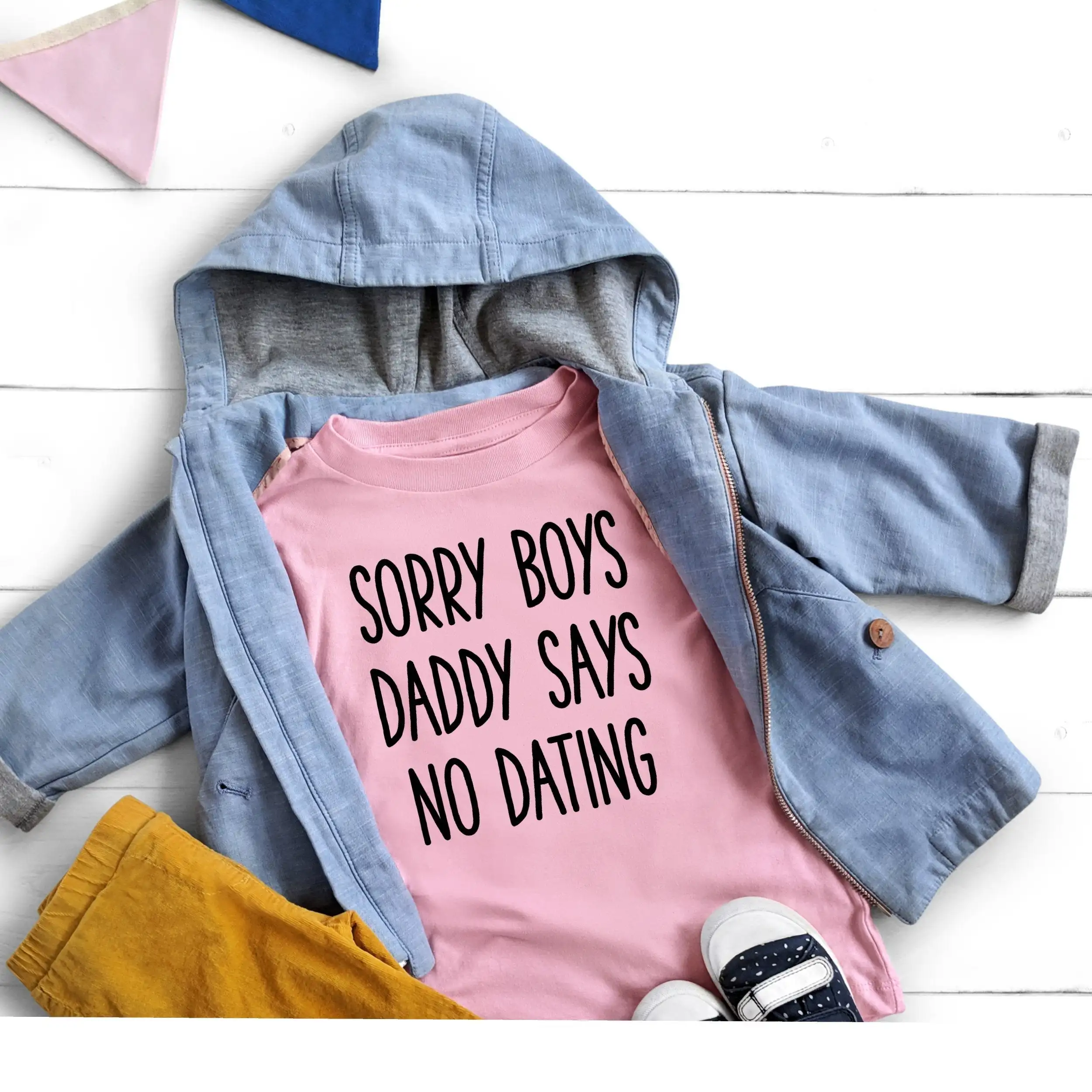 Toddler Girl Shirt Sorry Boys Daddy Says No Dating  Funny Girl Shirts girl tops No Dating tees Toddler Graphic Shirts