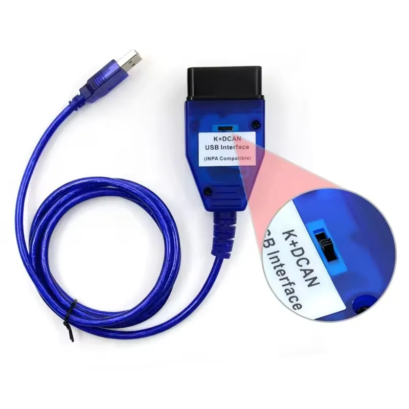 สายสแกนเนอร์วินิจฉัยรถยนต์ BMW K+DCAN รุ่น FTDI พร้อมสวิตช์ K DCAN K CAN OBD2 INPA สำหรับ E60 E90 E92 E93