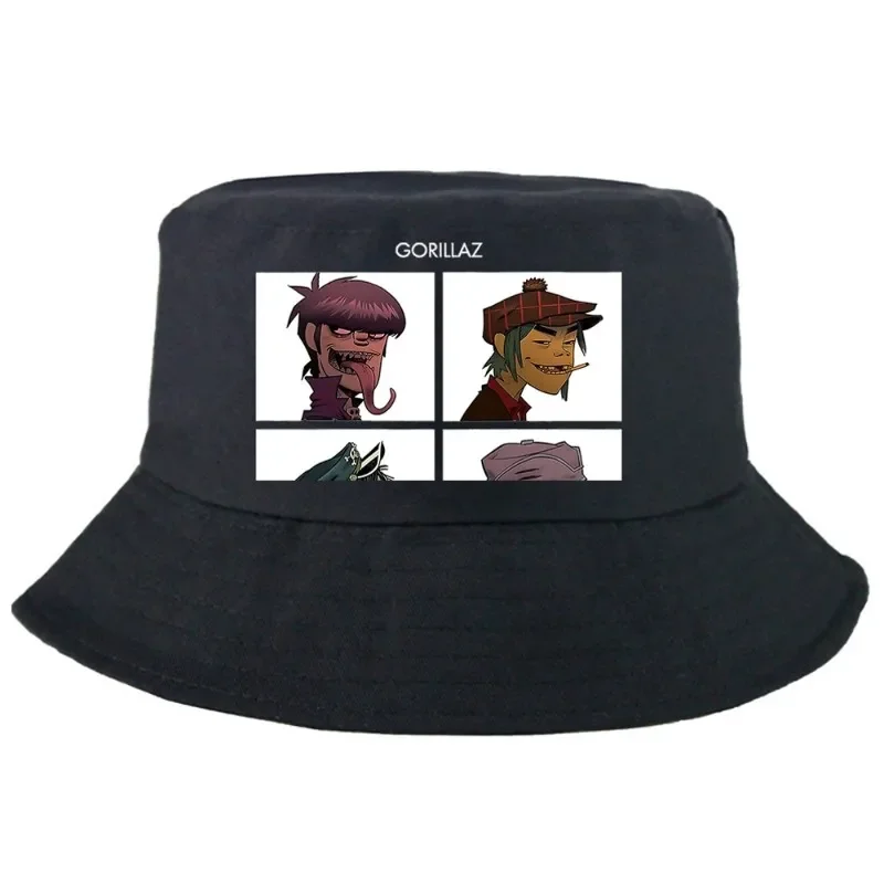 Gorillazs Four The Face Bucket Hat Amusing Summer Foldable Bucket Hat Man Women Unisex Outdoor Sunscreen Fishing Hunting Cap