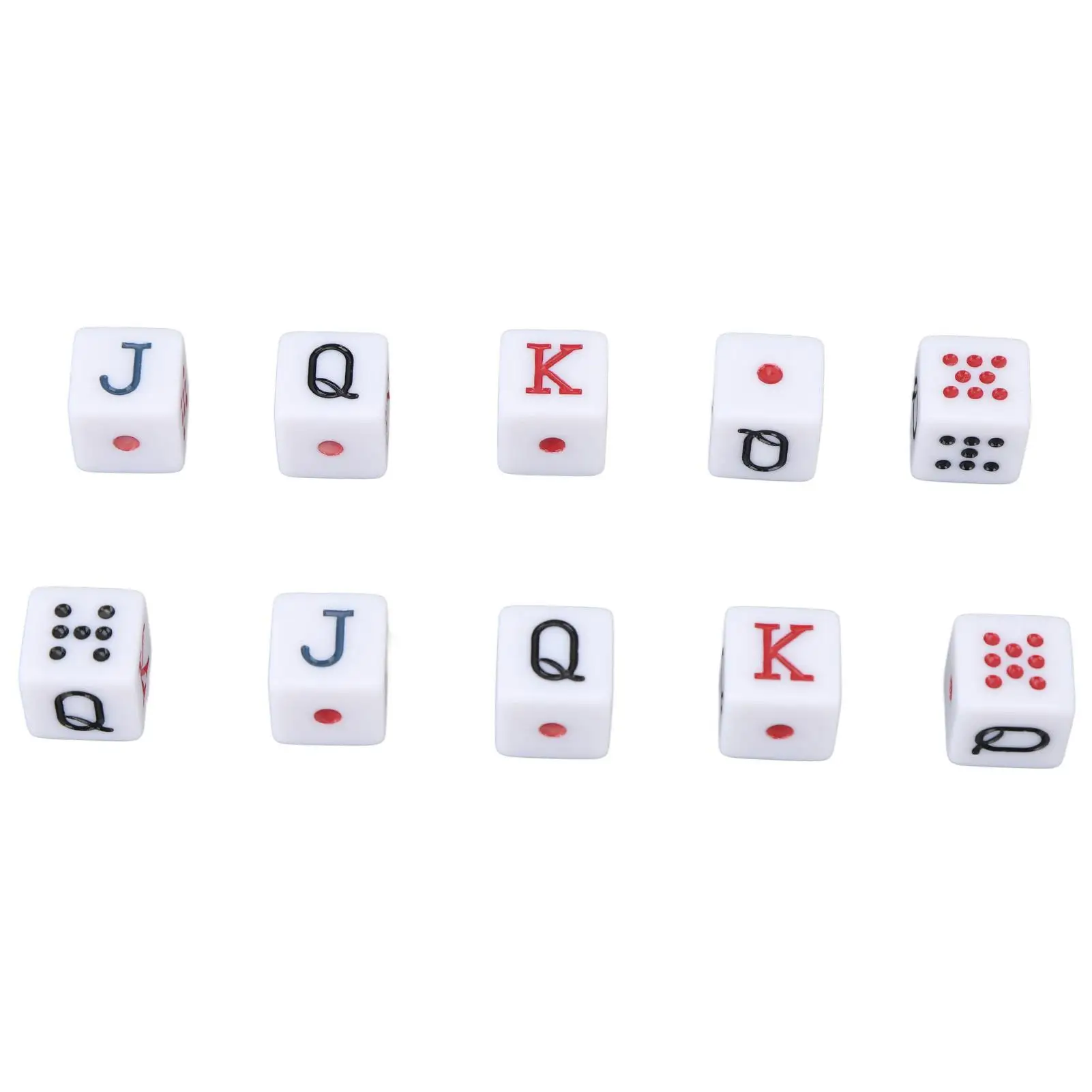

Портативные пластиковые игровые кости диаметром 16 мм с JQK и цифровыми точками, идеально подходящие для настольных игр, легкие, удобные для путешествий