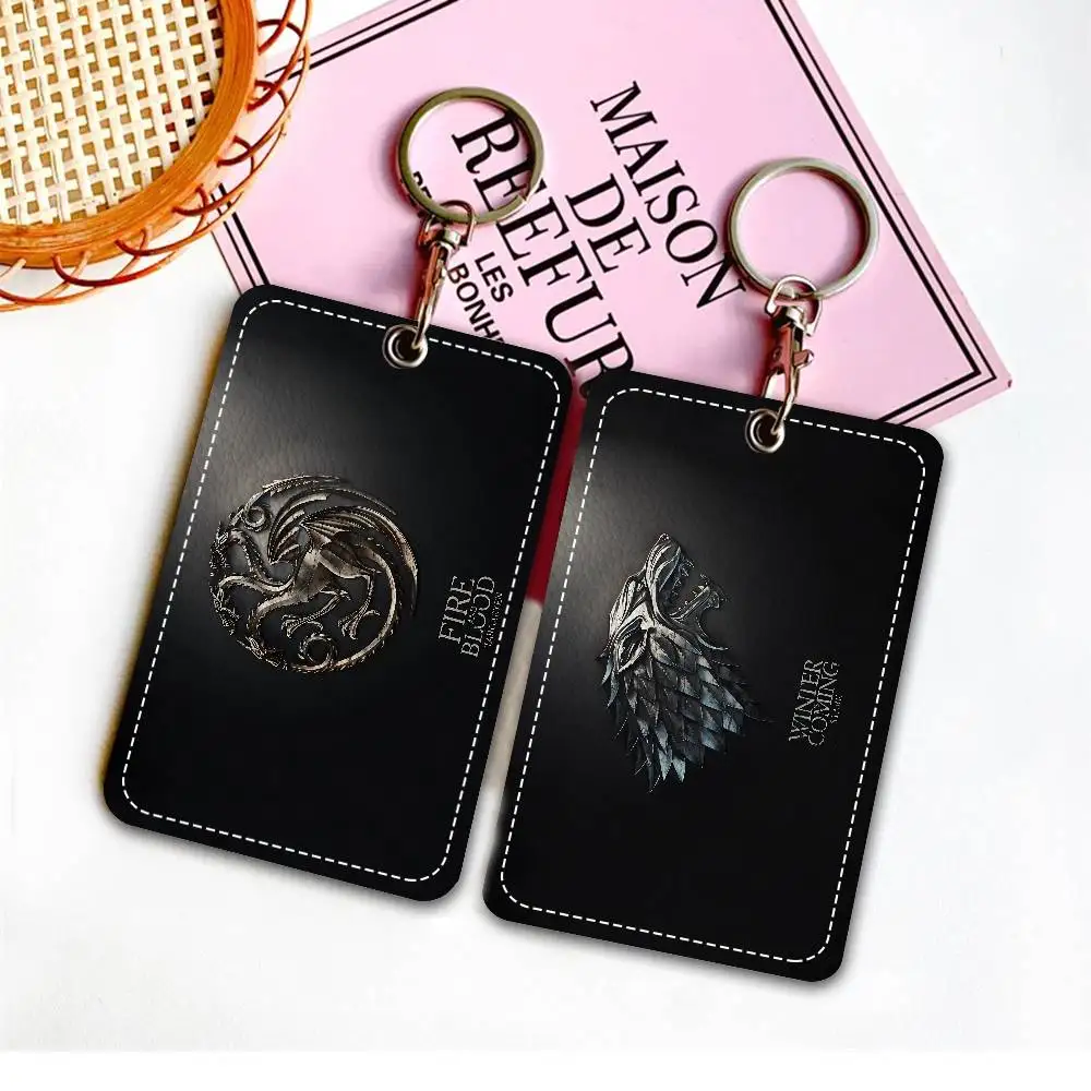 

TV Drama Games T-thrones Cartoon Card Keychain Anime Fashion Pendant Bag ID Door Card Case Bus Card Cute Adult Birthday Gift