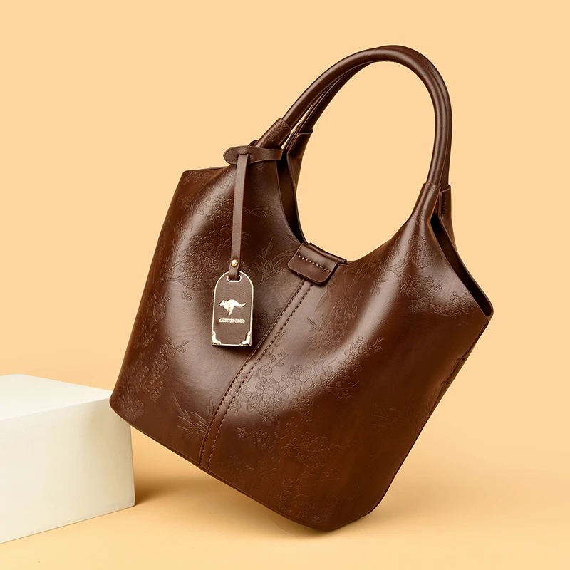 2026 New Women's Commuter Handbag Fashionable Versatile Single Shoulder Slant Cross Bucket Bag Small Quality Leather Bag