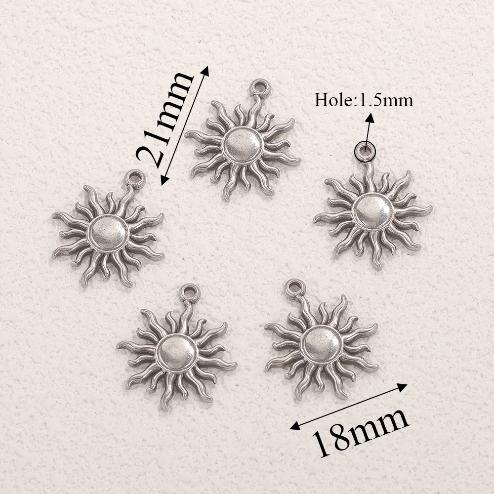 5 Stück Edelstahl Sonnenlicht Charms für Schmuckverbinder Ohrringe Herstellung Zubehör DIY Sonnenanhänger Schmuckzubehör