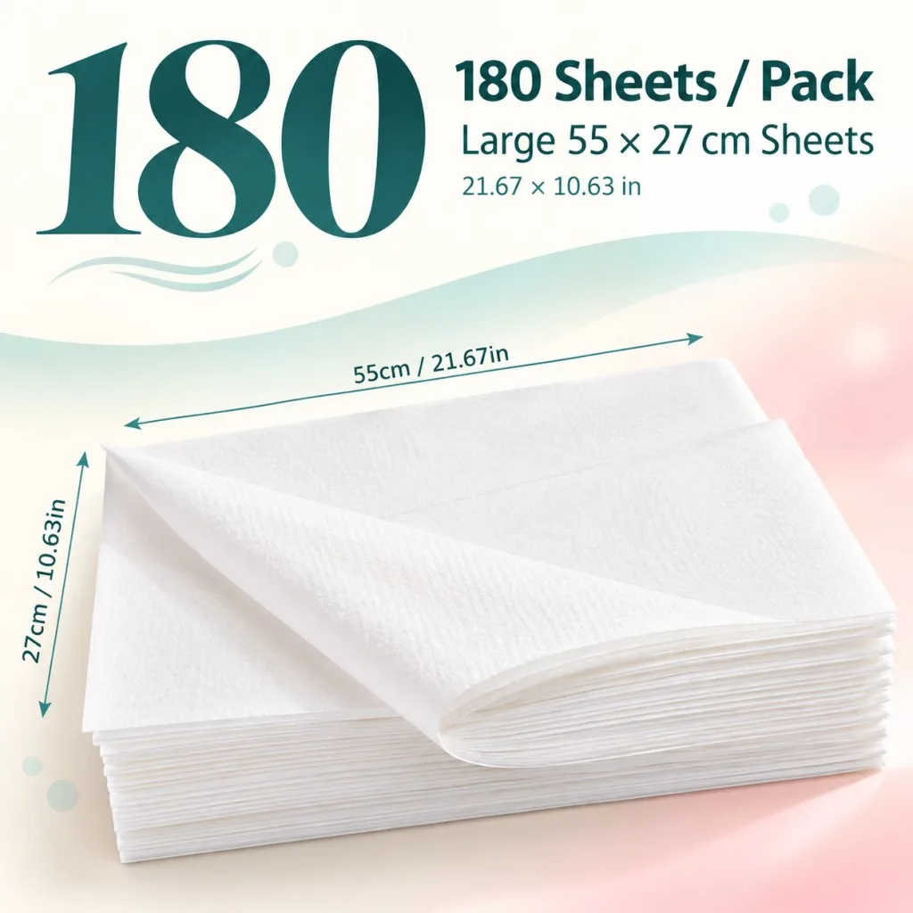 180 Pieces Per Pack, Disposable Dry and Wet Wipes, Ultra-Soft Non-Moisturizing Cleaning Cloths, Professional Massage Bedding, Disposable Towels, Foot Bath Towels, Foot Wipes, Disposable Nail Pads, Absorbent Towels, Foot Towels, Foot Manicure Towels, Foot Bath Towels
