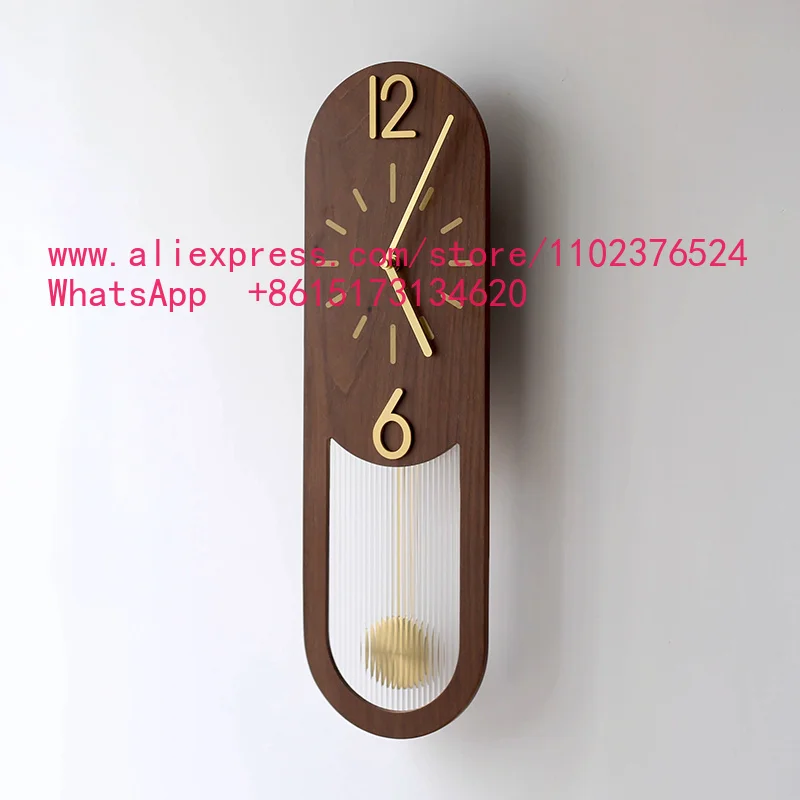 Simple Wall Clocks Nordic Luxury Retro Clocks Elegant Wooden Design Clock Household Entrance Hall Aesthetic Home and Decoration