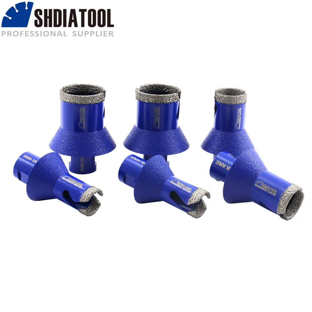 SHDIATOOL 1pc 20/25/35mm Diamond Milling Chamfer Drill Core Bits Hole Saw Tile Ceramic Marble Drilling Crowns M14 or 5/8\