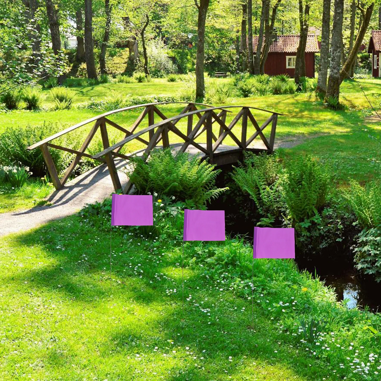 

120Pcs Polyester Landscape Marking Flags High Visibility Garden Irrigation Sprinkler Yard Marker Flags for Lawn Surveying