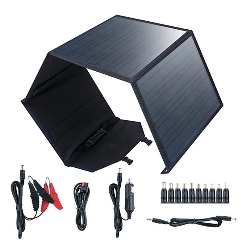 

A27Q-80W Portable Solar Panel Folding Charger Bag, Outdoor Power Supply For Camping