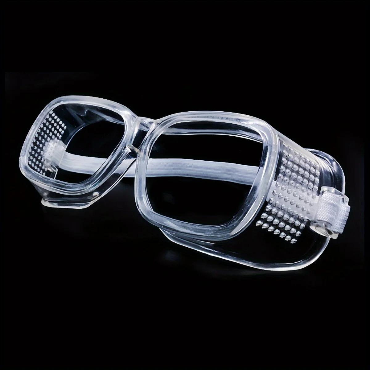 1Pc Clear Safety Goggles Anti Fog Breathable Eye Protection White Adjustable Strap Prevent Saliva Medical Lightweight Holes Dust
