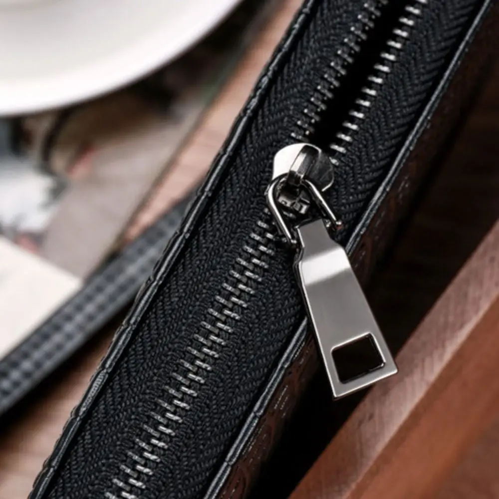 

Luxury Multi-function Long Wallet Card Holder Alligator Pattern Coin Purse with Wrist Strap Waist Bag Male