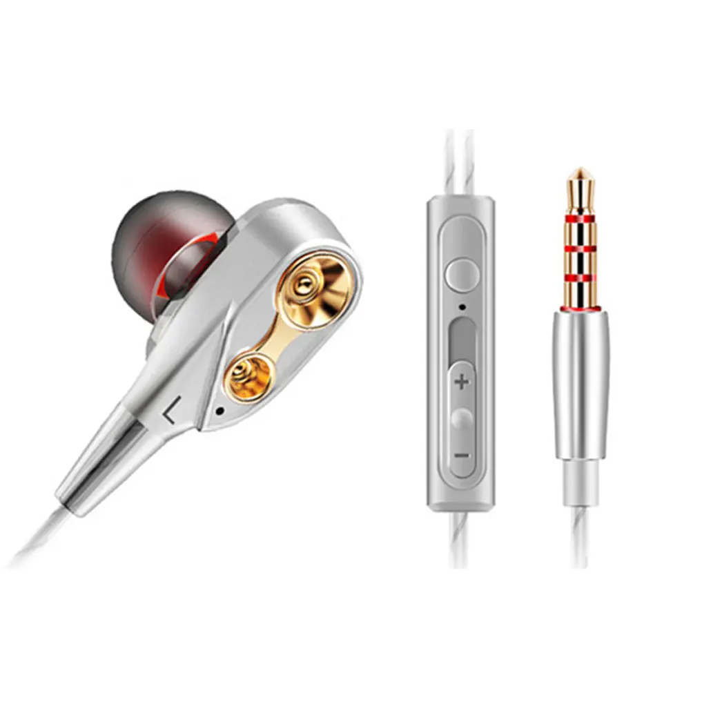 QKZ CK8 Earphone Double Unit Drive 3.5mm In Ear Headset Dual-Dynamic HiFi Wired Gaming Music Microphone Earbuds