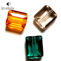 StreBelle 50pcs/bag 12x10mm AAA Glass Crystal Bead Square Sew On Rhinestones Shiny Rectangle Clear Color Sewing Jewelry Beads
