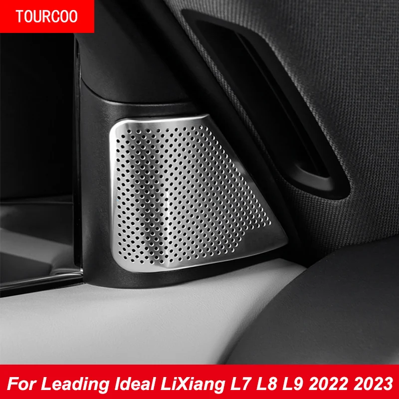 

For Leading Ideal LiXiang L7 L8 L9 2022 2023 Car A-Pillar Triangular Horn Cover Stainless Steel Sticker Accessories