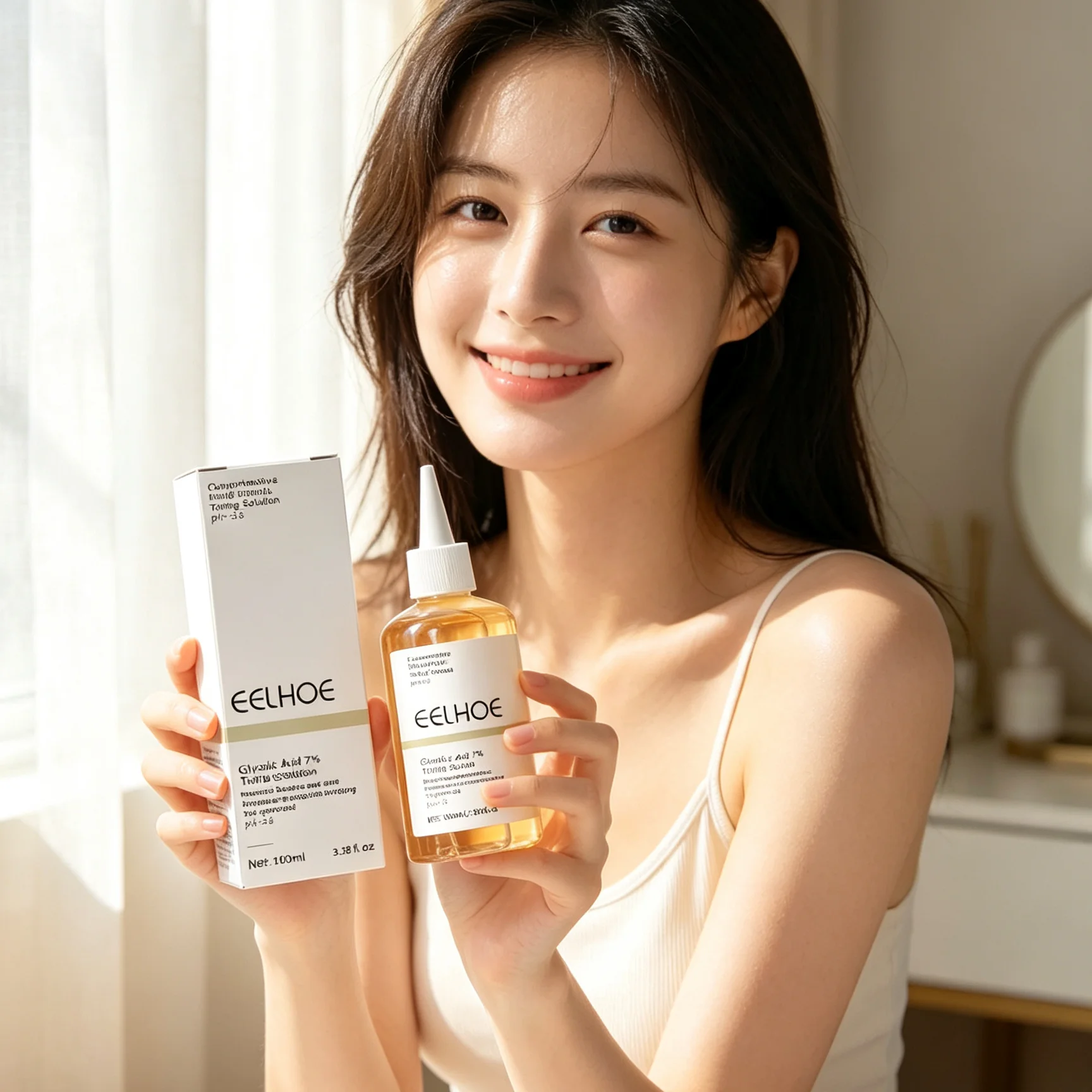 EELHOE Glycolic Acid 7% Exfoliating Toning Solution Antioxidant Anti Facial Blemishes Acne Oil Control Deep Hydration Face Toner