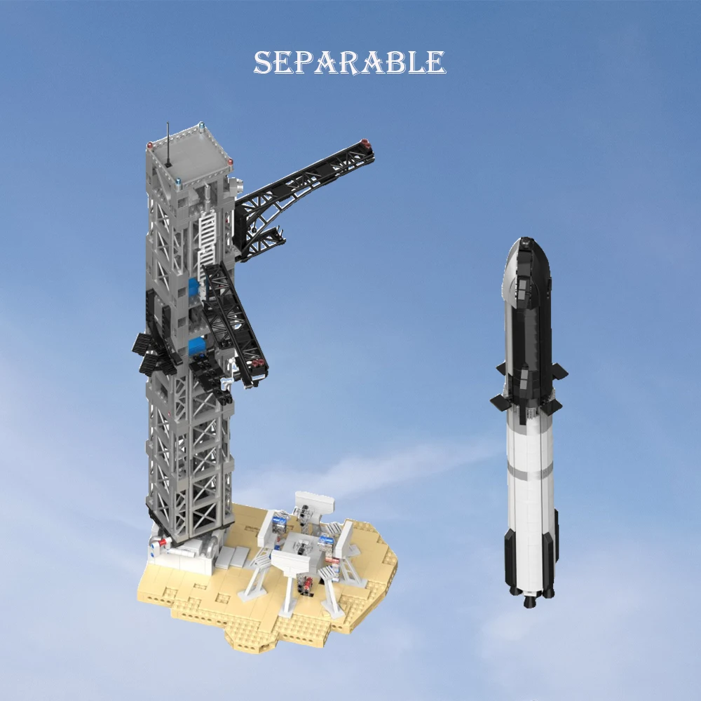 2024 Space X Musk\'s Starship Rocket City Space Station Shuttle Launch Model Building Block Toys Children Building Bricks Sets