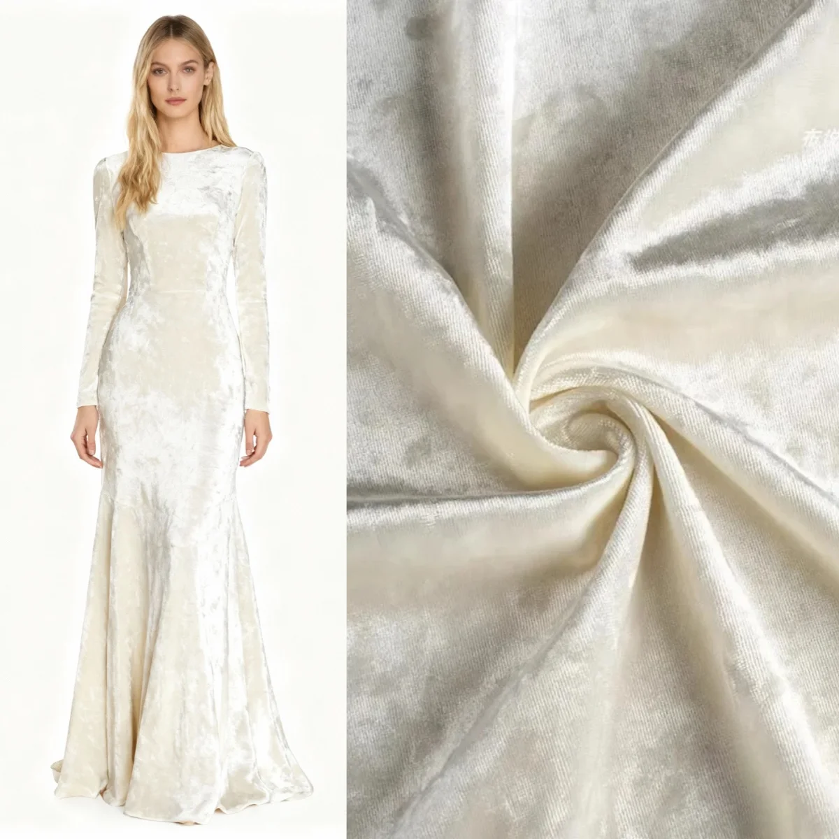 

Light Apricot Gold Diamond Velvet Soft Gloss Fabric Sewing Evening Dress Pants Four sided Elastic Velvet DIY Fabric