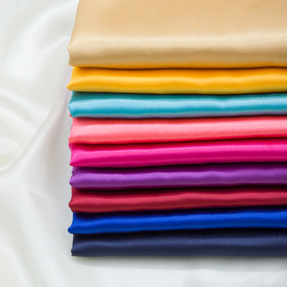 

Luxury Designer Satin Fabric 150x100cm Soft Silky Evening Wear for Sew Cheongsam Skirt Hanbok Home Textile DIY Cloth Accessories