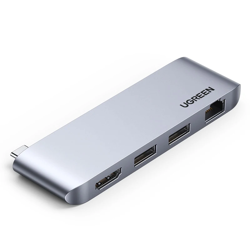 

UGREEN 4 in 1 USB C Hub With 4k-HDMI, RJ45, 2 USB 3.0 Port Adapter Dock Station for MacBook