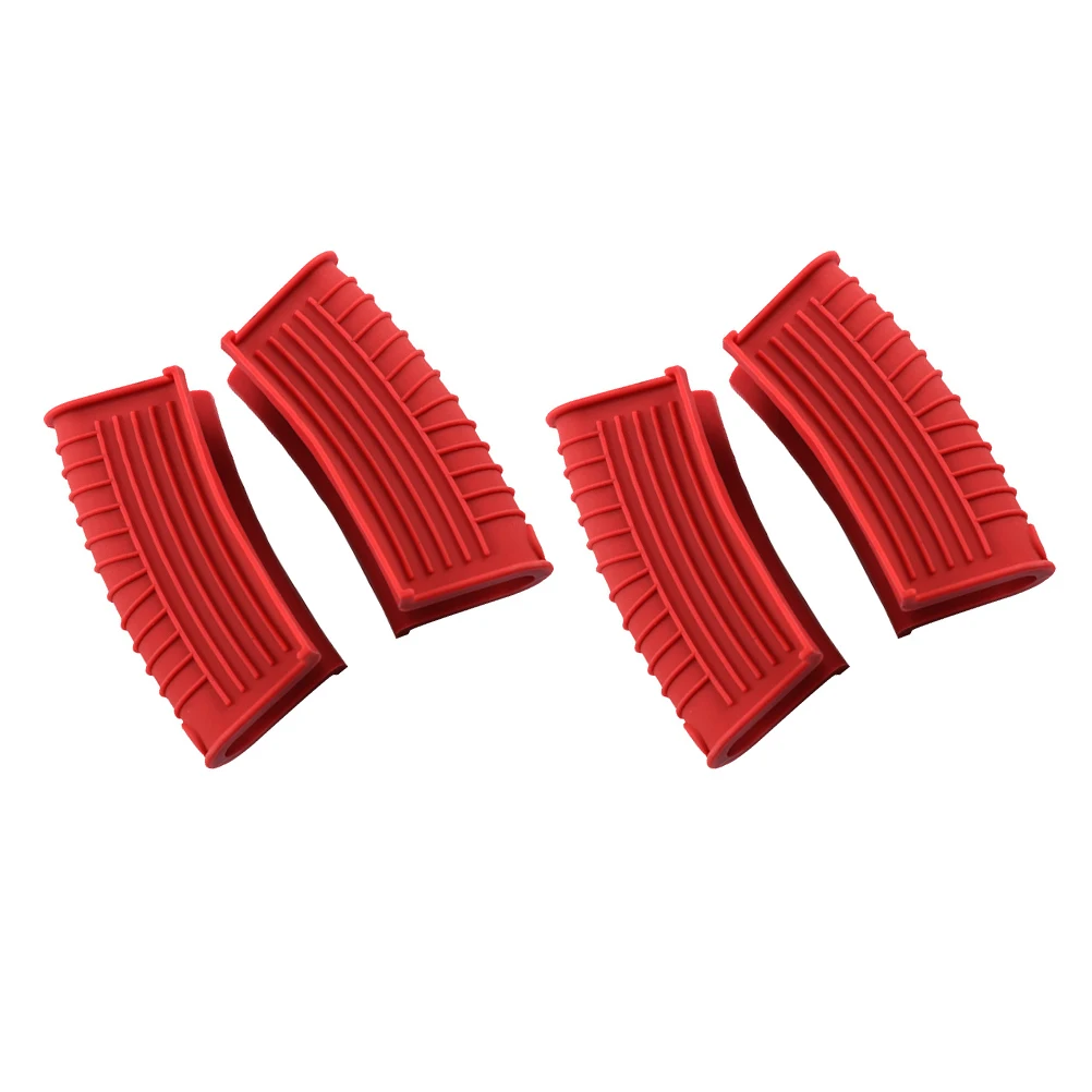 

2Pairs Silicone Hot Handle Holder Pot Handle Mitts Soft Anti-Scald Grip Kitchen Insulation Sleeve Non-Slip Heat